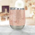 Pink Desert Leaf Wine Tumbler - Qu!rk Boutique