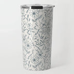 Blue Gray Flower Travel Mug - Qu!rk Boutique