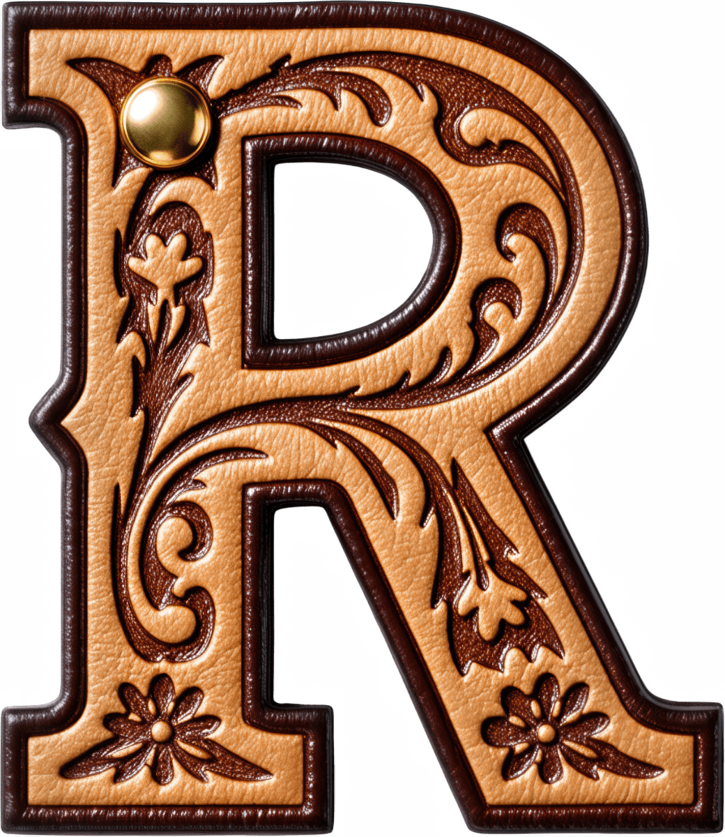 Monogrammed Initial Western Leather Look Saddle Longhorn Cowboy Cowgirl Kitchen Dish Towels Made in America - Qu!rk Boutique