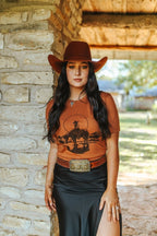 Lone Cowgirl Rider Graphic Tee - Qu!rk Boutique