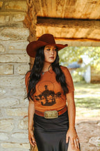Lone Cowgirl Rider Graphic Tee - Qu!rk Boutique