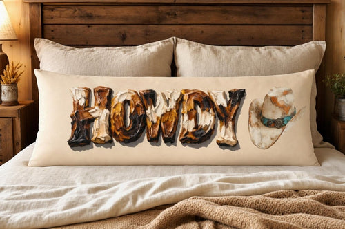 Baha Ranch Western Howdy Highland Cow Body Pillow Cover Made in America - Qu!rk Boutique