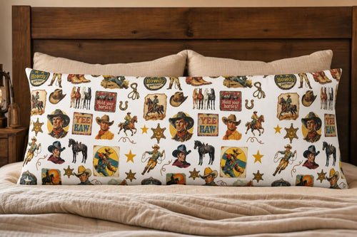 Baha Ranch Vintage Cowboy Body Pillow Cover Made in America - Qu!rk Boutique