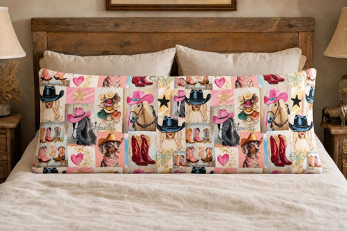 Baha Ranch Painted Cowgirl Western Body Pillow Cover Made in America - Qu!rk Boutique
