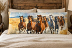 Baha Ranch Running Horses Western Body Pillow Cover Made in America - Qu!rk Boutique