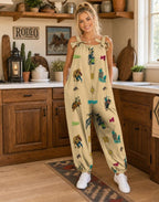 Baha Ranch The Last Roundup Western Rodeo Overalls Jumpsuit - Tan - Qu!rk Boutique