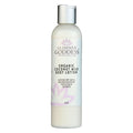 Glimmer Goddess organic coconut milk body lotion bottle, 8oz, for soft skin