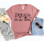 🤎 Peace Love Camping T-shirt - Qu!rk Boutique