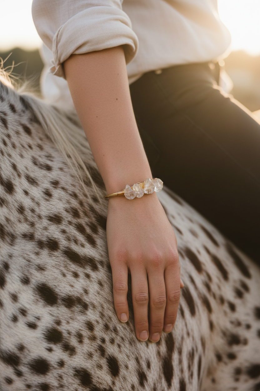 Gemstone Wire-Wrapped Bracelet