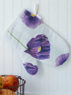 💚 Oven Mitt: Purple Poppies on Snow - Qu!rk Boutique