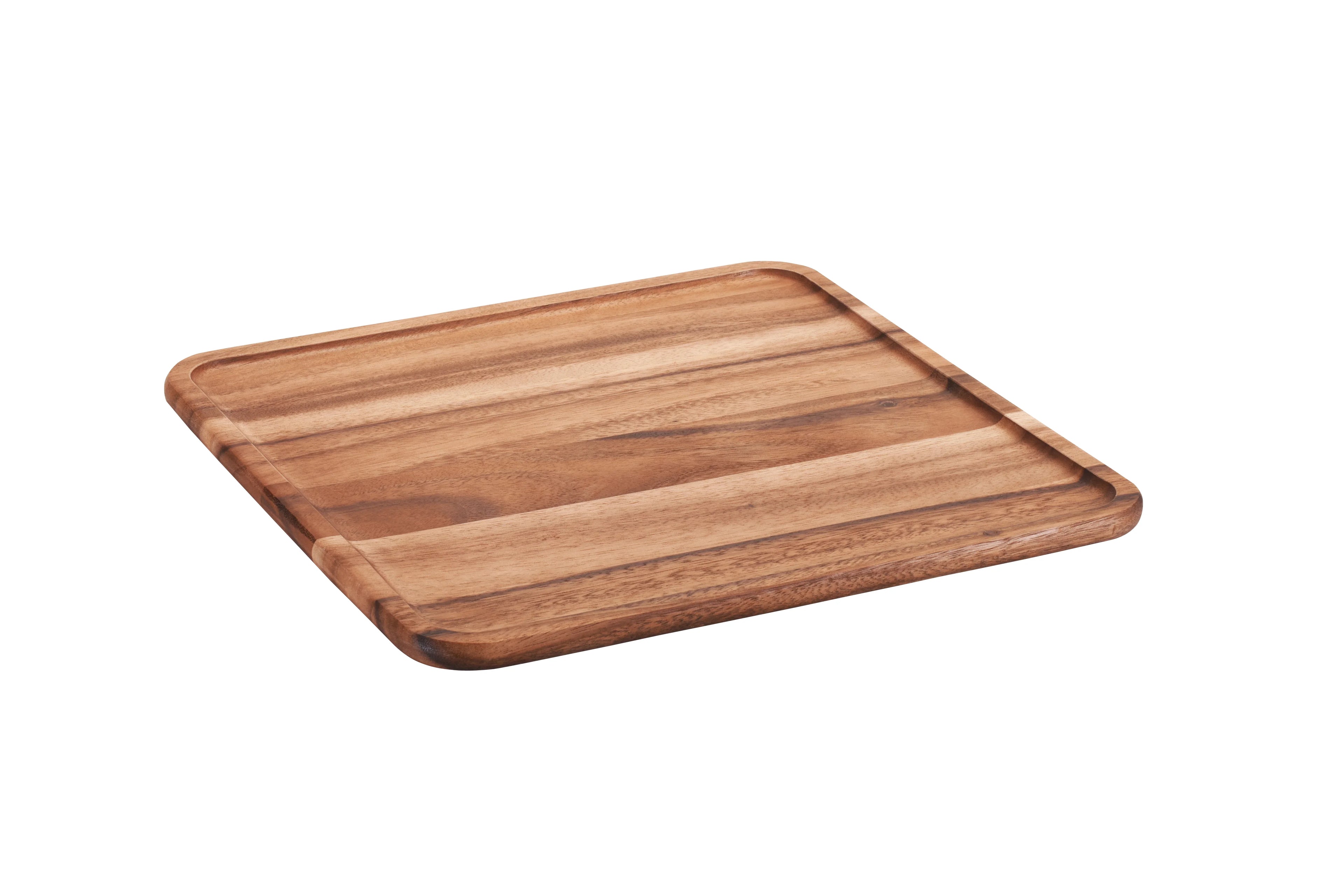 Square acacia wood cutting board with smooth finish, eco-friendly kitchen gift at Qu!rk Boutique