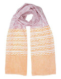 Paisley stripe scarf with pink paisley and orange striped patterns, Qu!rk Boutique gift accessory