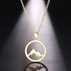 Stainless Steel Gold or Silver Mountain Bliss Necklace - Qu!rk Boutique