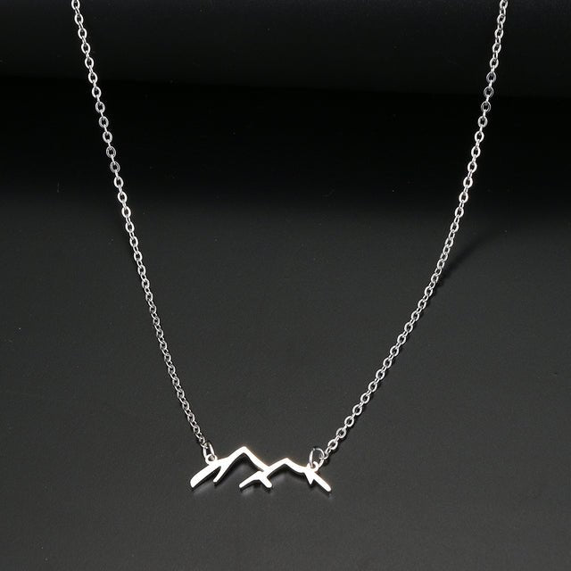 Stainless Steel Gold or Silver Rocky Mountains Necklace - Qu!rk Boutique