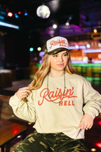 Raisin' Hell Graphic Sweatshirt - Qu!rk Boutique