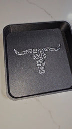 Baha Ranch 3d Print Western Longhorn Cowboy Cowgirl Accessory Tooled Tray - Qu!rk Boutique