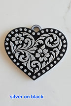 3d Printed Tooled Cowboy Cowgirl Heart Keychain or Purse Charm - Qu!rk Boutique