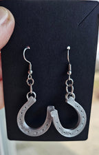 3D Print Western Silver Horseshoe Earrings Made in America - Qu!rk Boutique