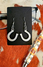 3D Print Western Silver Horseshoe Earrings Made in America - Qu!rk Boutique