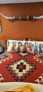 Baha Ranch Running Horses Western Body Pillow Cover Made in America - Qu!rk Boutique