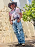 Baha Ranch Retro Pop Western Trail Ride Polo Shirt - Qu!rk Boutique