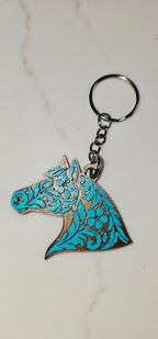Baha Ranch Year of the Horse Tooled 3d Print Bookmark Keychain Hatpin Magnet Purse Charm Made in America - Qu!rk Boutique