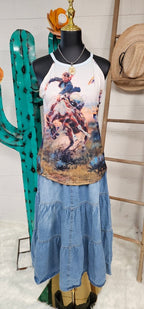 Baha Ranch Vintage Western Cowboy Women's Tank Top - Qu!rk Boutique