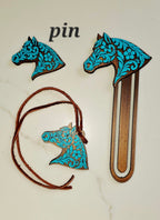 Baha Ranch Year of the Horse Tooled 3d Print Bookmark Keychain Hatpin Magnet Purse Charm Made in America - Qu!rk Boutique