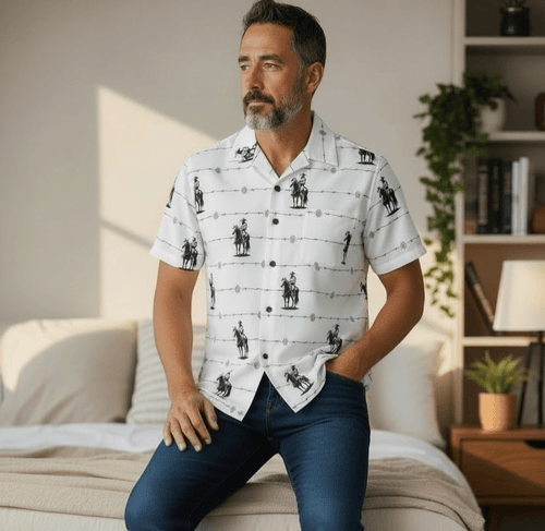 Baha Ranch Saddle Up Western Hawaiian Shirt Made in America - Qu!rk Boutique