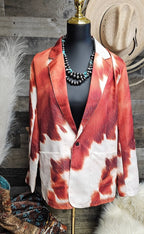 Baha Ranch Cowhide Print blazer - Qu!rk Boutique
