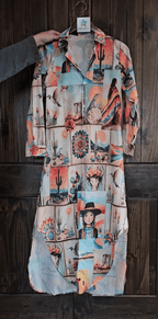 Colores de Mexico Pictures of the Southwest Button-Up Long Sleeve Shirt Dress Duster - Qu!rk Boutique