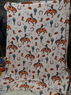 Rodeo Cowboy Throw Blanket Ultra-Soft Micro Fleece Blanket 60" x 80" Made in America - Qu!rk Boutique