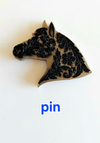 Baha Ranch Year of the Horse Tooled 3d Print Bookmark Keychain Hatpin Magnet Purse Charm Made in America - Qu!rk Boutique