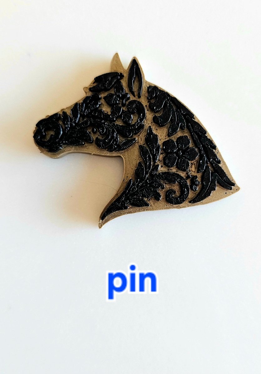 Baha Ranch Year of the Horse Tooled 3d Print Bookmark Keychain Hatpin Magnet Purse Charm Made in America - Qu!rk Boutique