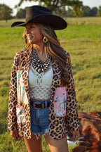 Baha Ranch Retro Pop Western Wild West Leopard Blazer - Qu!rk Boutique