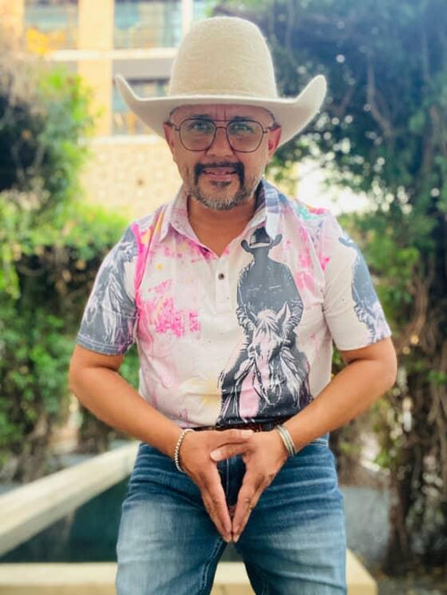 Baha Ranch Retro Pop Western Trail Ride Polo Shirt - Qu!rk Boutique
