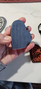 3d Printed Tooled Cowboy Cowgirl Heart Keychain or Purse Charm - Qu!rk Boutique