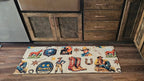 Baha Ranch Vintage Cowboy Collage Rug Runner Indoor 60" x 22" Made in America - Qu!rk Boutique