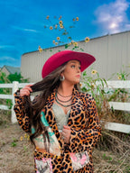 Baha Ranch Retro Pop Western Wild West Leopard Blazer - Qu!rk Boutique
