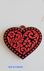 3d Printed Tooled Cowboy Cowgirl Heart Keychain or Purse Charm - Qu!rk Boutique