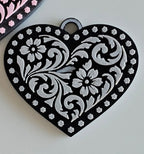 3d Printed Tooled Cowboy Cowgirl Heart Keychain or Purse Charm - Qu!rk Boutique