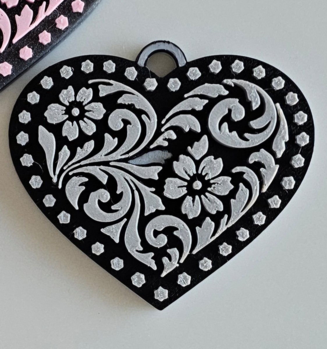 3d Printed Tooled Cowboy Cowgirl Heart Keychain or Purse Charm - Qu!rk Boutique