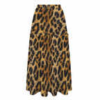 Baha Ranch Retro Pop Western Leopard Print Maxi Prairie Skirt - Qu!rk Boutique