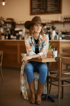 Colores de Mexico Pictures of the Southwest Button-Up Long Sleeve Shirt Dress Duster - Qu!rk Boutique