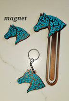 Baha Ranch Year of the Horse Tooled 3d Print Bookmark Keychain Hatpin Magnet Purse Charm Made in America - Qu!rk Boutique