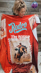Old Rodeo Western Throw Blanket 60" x 80" Ultra Soft Made in America - Qu!rk Boutique