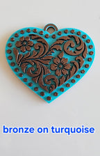 3d Printed Tooled Cowboy Cowgirl Heart Keychain or Purse Charm - Qu!rk Boutique