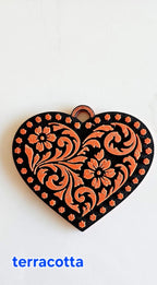 3d Printed Tooled Cowboy Cowgirl Heart Keychain or Purse Charm - Qu!rk Boutique