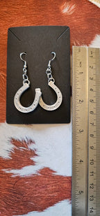 3D Print Western Silver Horseshoe Earrings Made in America - Qu!rk Boutique