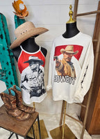 Baha Ranch Black White Cowboy Vintage Tank Top - Qu!rk Boutique